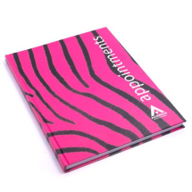 Appointment book 3 assistant pink/black zebra single
