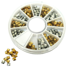 Star Nails 2D Gold/Silver Nail Stud Wheel