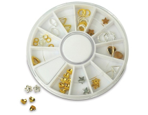 Star Nails 2D Gold/Silver Shapes Charm Wheel